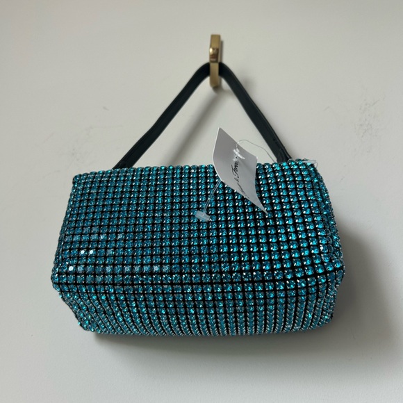 Forever & Forever Mini Blue Crystal Crossbody Square bag - Picture 3 of 7